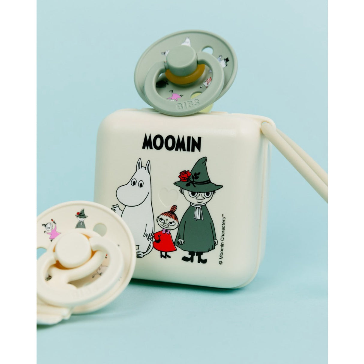 Bibs X Moomin Ivory/sage Colour Napp & Loop Clip Gift Sett Latex