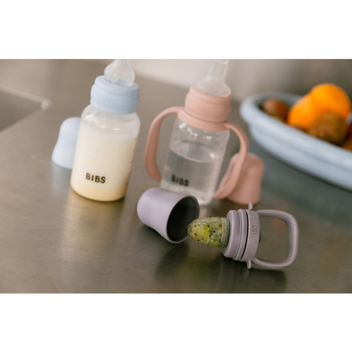 Bibs Blush Baby Sippy Flaska Spout Round Silikon Slow Flow