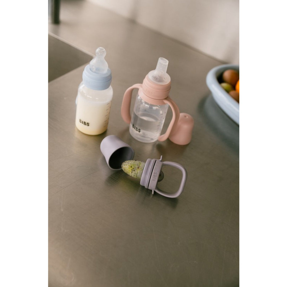 Bibs Blush Baby Sippy Flaska Spout Round Silikon Slow Flow