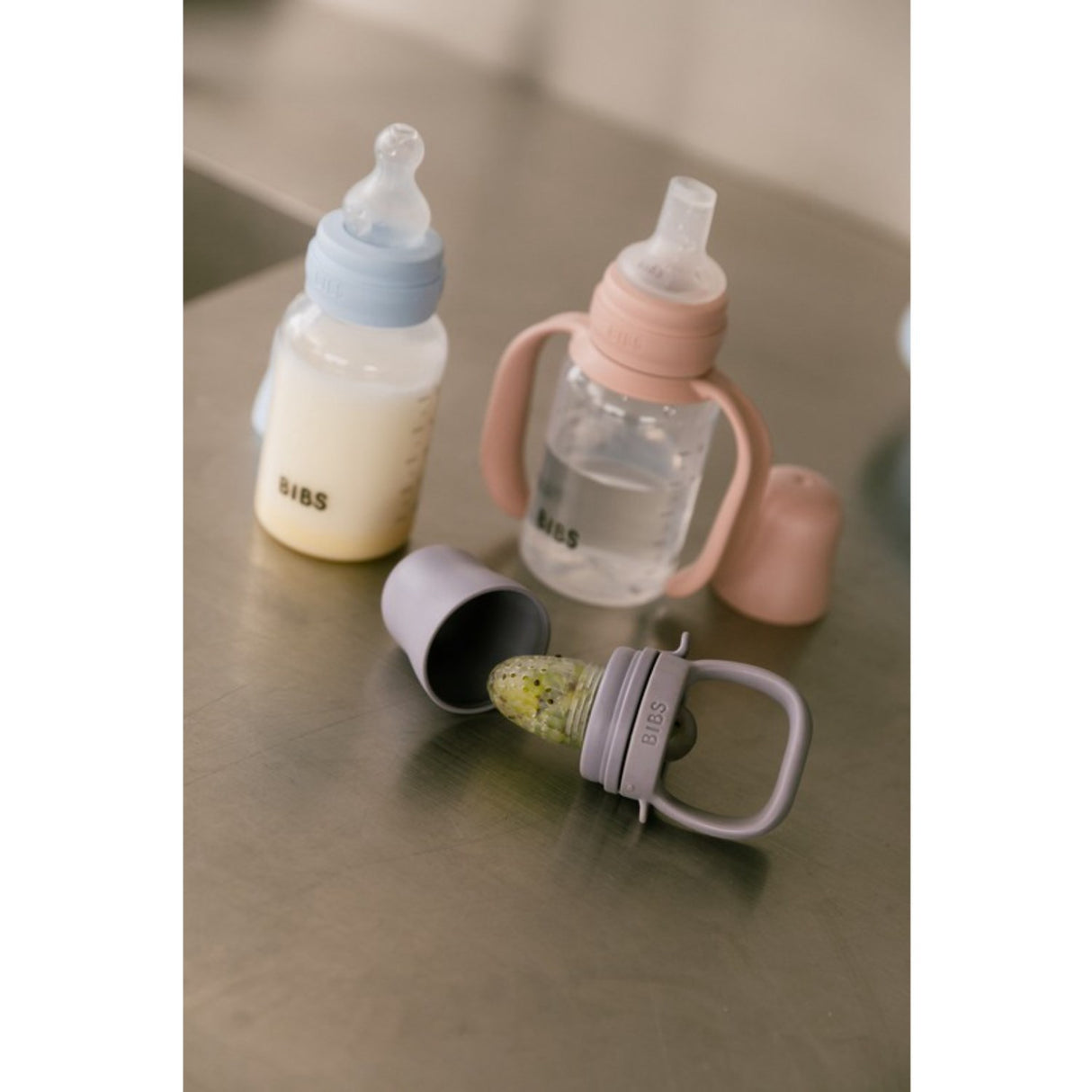 Bibs Blush Baby Sippy Flaska Spout Round Silikon Slow Flow