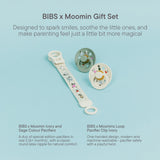 Bibs X Moomin Ivory/sage Colour Napp & Loop Clip Gift Sett Latex