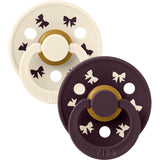 Bibs Ivory/Plum Napp Colour Holiday Rosett 2-Pack Latex