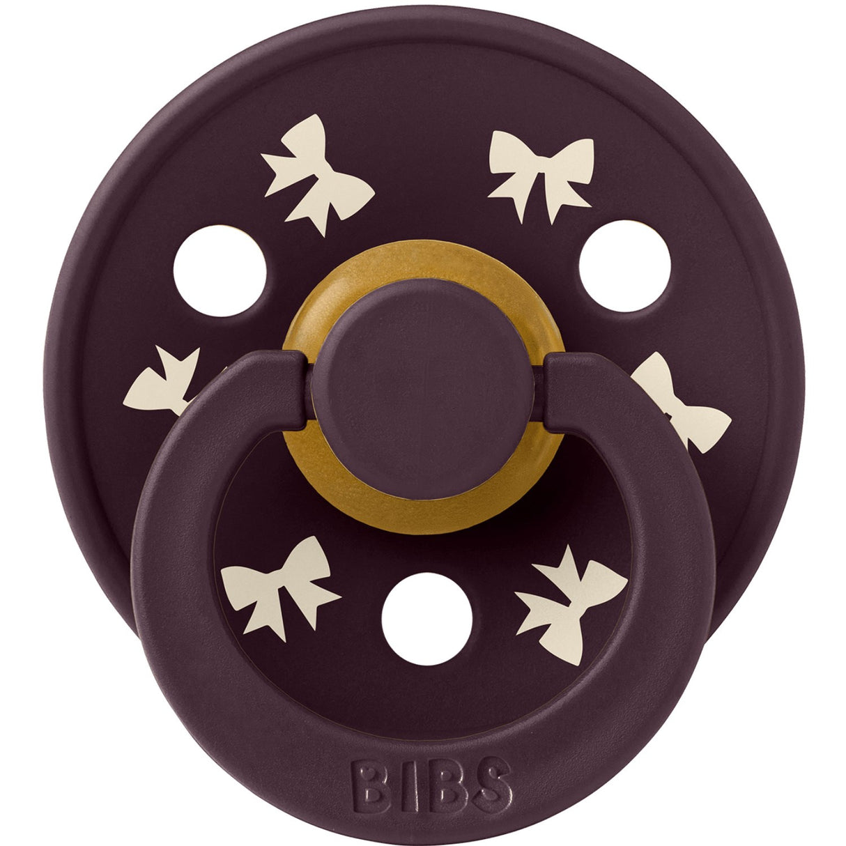 Bibs Ivory/Plum Napp Colour Holiday Rosett 2-Pack Latex