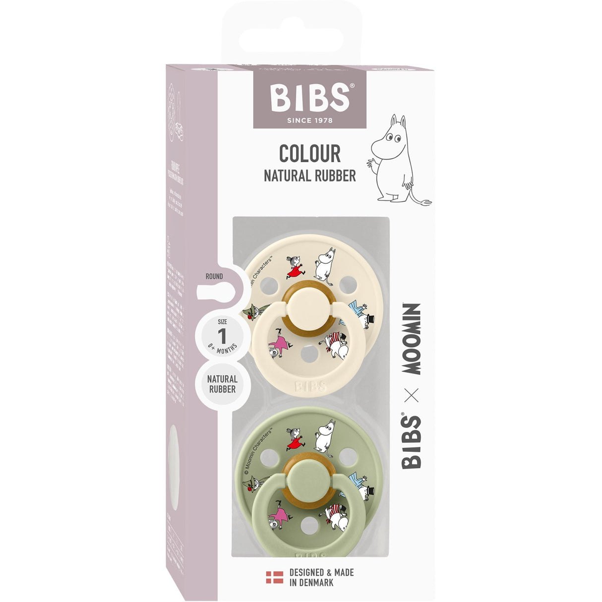 Bibs X Moomin Ivory Mix Napp Colour 2-Pack Friends Latex