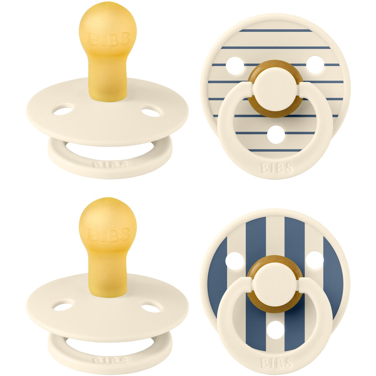 Bibs Pin Ivory Vanilla Mix/Pin Ivory Steel Blue Mix Napp Studio Colour 4-Pack Latex