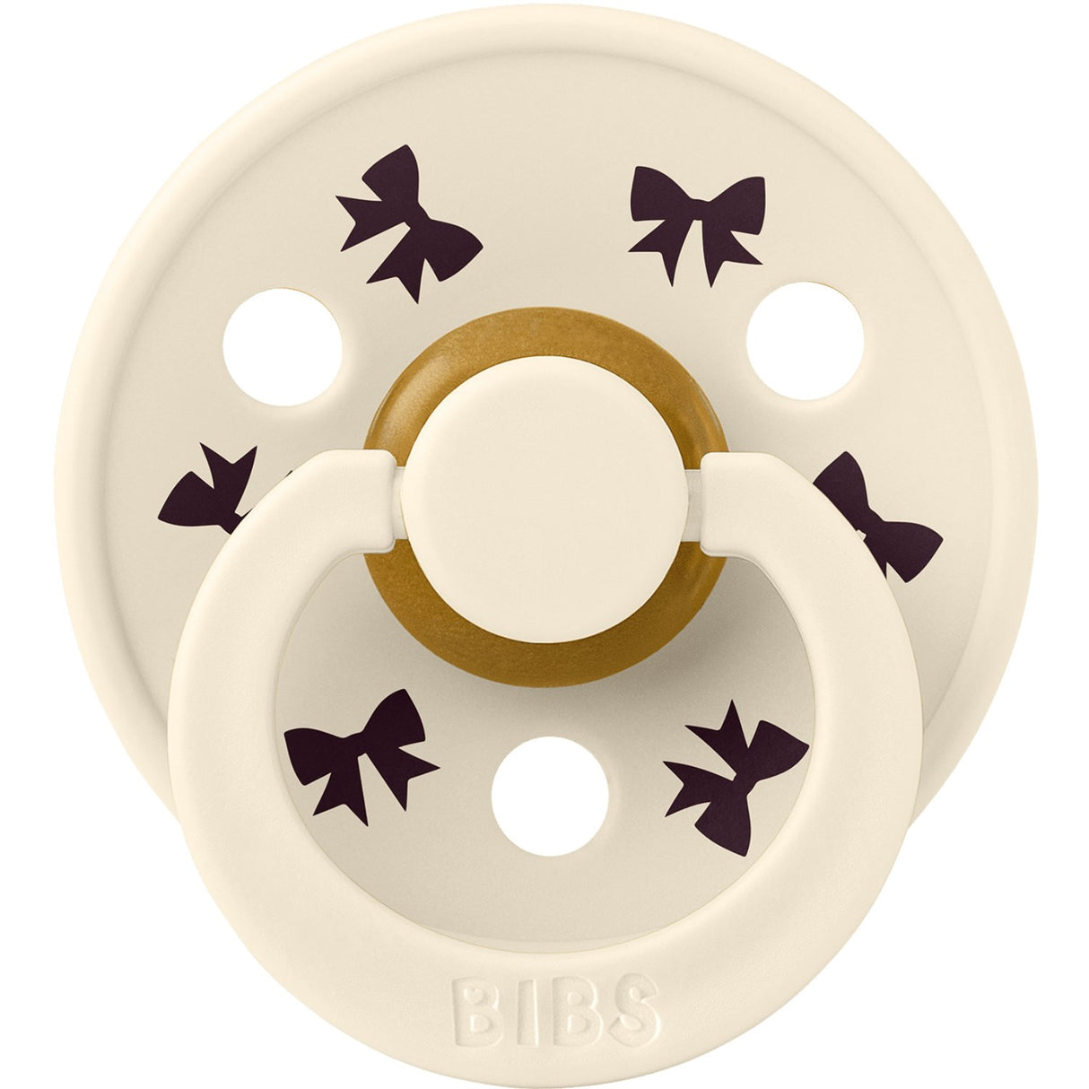 Bibs Ivory/Plum Napp Colour Holiday Rosett 2-Pack Latex