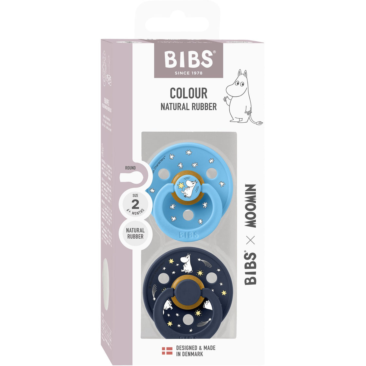 Bibs X Moomin Breeze Mix Napp Colour 2-Pack Good Night Latex