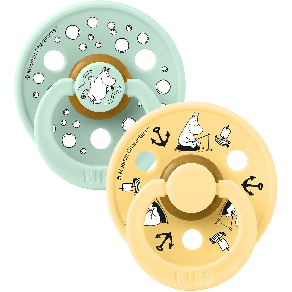 Bibs X Moomin Nordic Mint Mix Napp Colour 2-Pack Sailing Latex