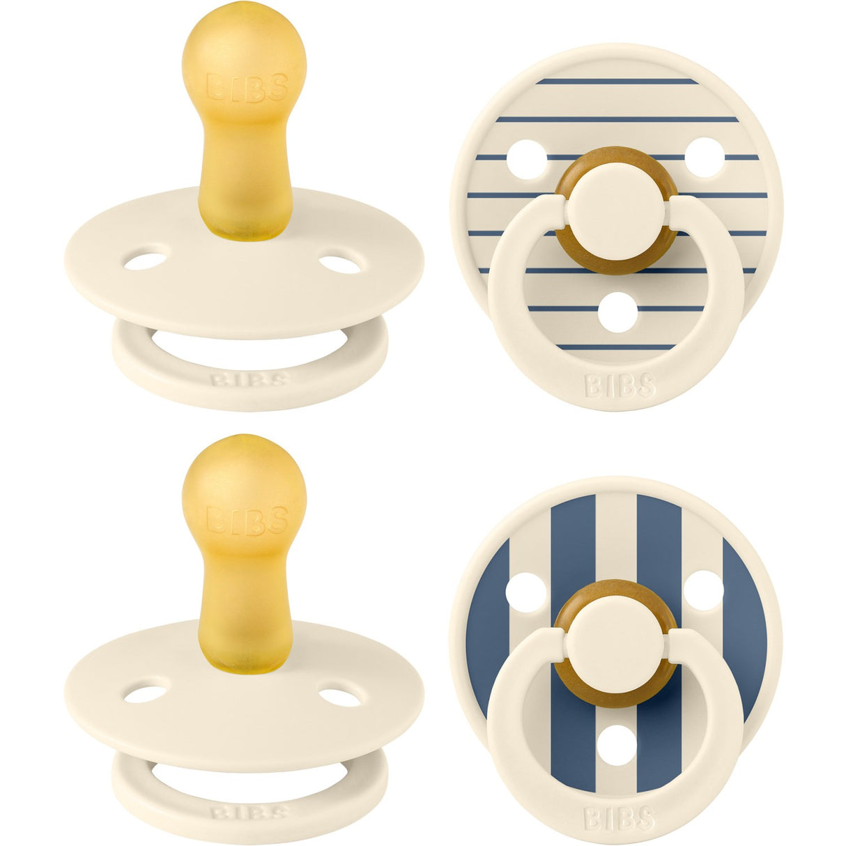 Bibs Pin Ivory Vanilla Mix/Pin Ivory Steel Blue Mix Napp Studio Colour 4-Pack Latex