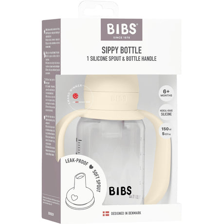 Bibs Ivory Baby Sippy Flaska Spout Round Silikon Slow Flow