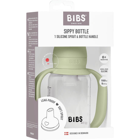 Bibs Sage Baby Sippy Flaska Spout Round Silikon Slow Flow