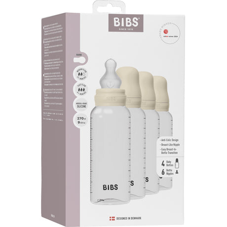 Bibs Ivory Baby Flaska Round Silikon 4-Pack