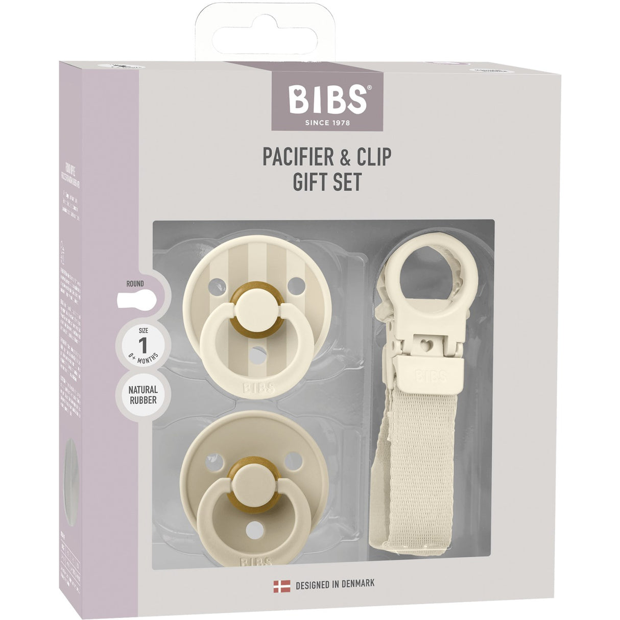 Bibs Ivory Colour Napp & Loop Clip Gift Sett Latex