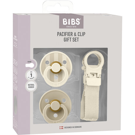 Bibs Ivory Colour Napp & Loop Clip Gift Sett Latex
