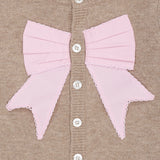 COPENHAGEN COLORS Sand/Lavender Comb. Cashmere Cardigan W. Poplin Rosett