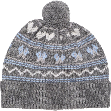 COPENHAGEN COLORS Dk Grey Comb Cashmere Pattern Beanie