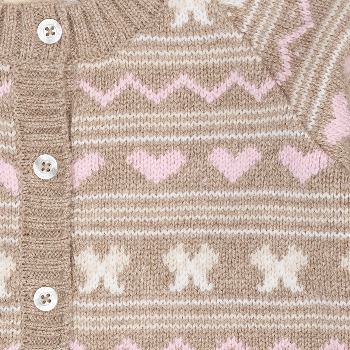 COPENHAGEN COLORS Sand Comb. Cashmere Pattern Cardigan