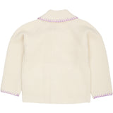 COPENHAGEN COLORS Cream/Lavender Comb Lambswool Cardigan W. Krage