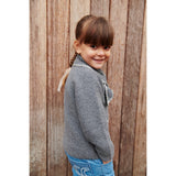 COPENHAGEN COLORS Dk Grey/Cream Comb. Lambswool Cardigan W. Krage