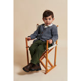 COPENHAGEN COLORS Dk Grey/Navy Comb. Lambswool Grandad Cardigan