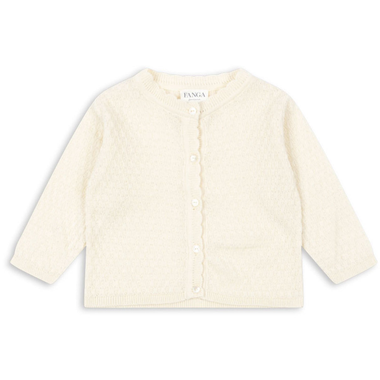 Konges Sløjd Fanga Antique White Venti Pointelle Cardigan GOTS