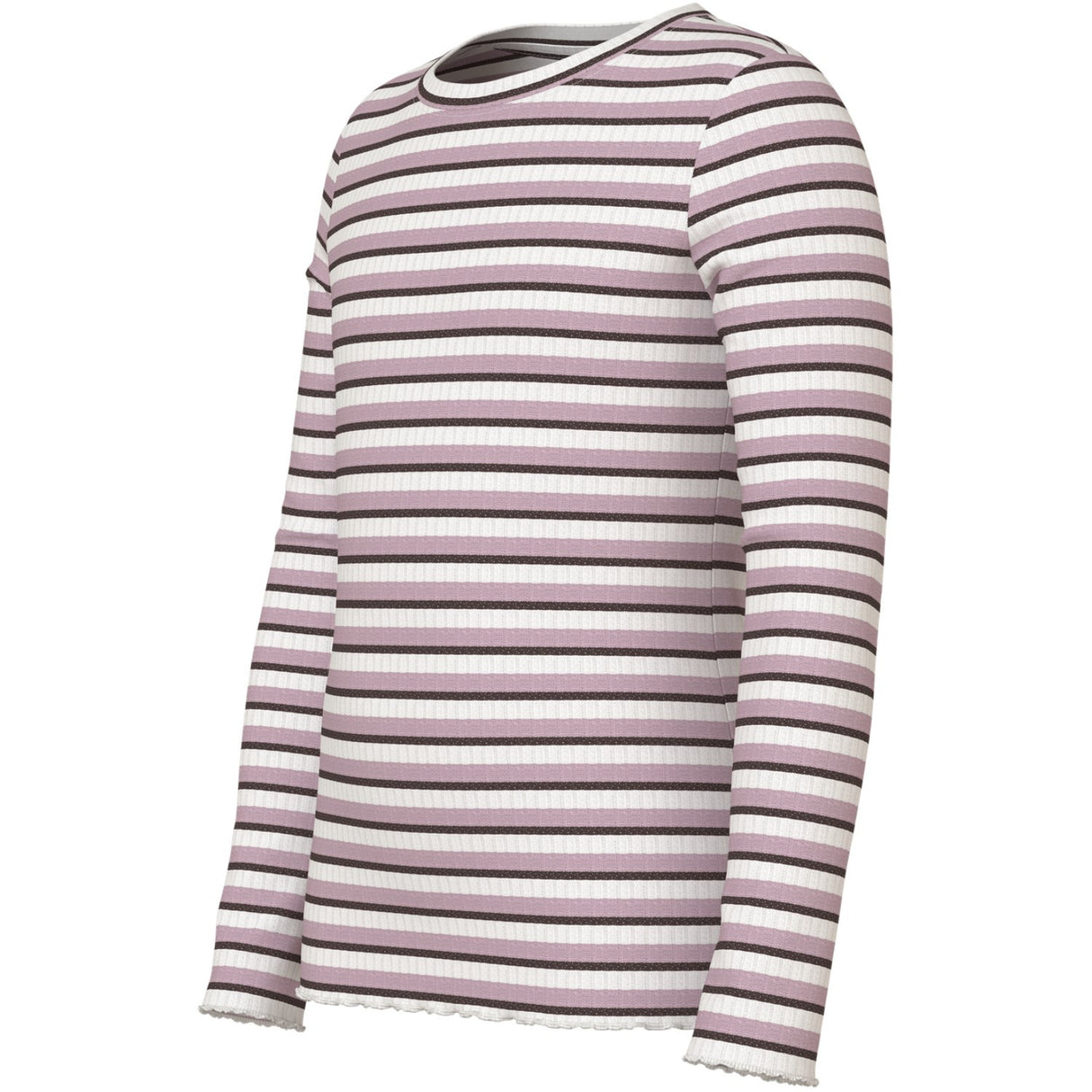 Name It Cloud Dancer Seal Brown + Keepsake Lilac Nkfvemma Glitter Ls Slim Topp