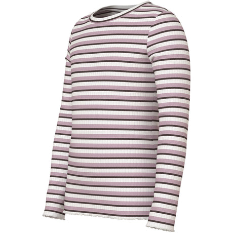 Name It Cloud Dancer Seal Brown + Keepsake Lilac Nkfvemma Glitter Ls Slim Topp