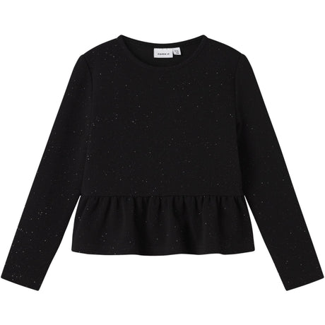 Name It Black Nkfroka Ls Kort Topp