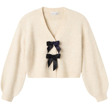 Name It Jet Stream Black Bow Nkfrina Ls Stickad Card