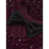 Name It Burgundy Black Bow Nkfrusitta Ls Klänning