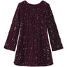 Name It Burgundy Black Bow Nkfrusitta Ls Klänning