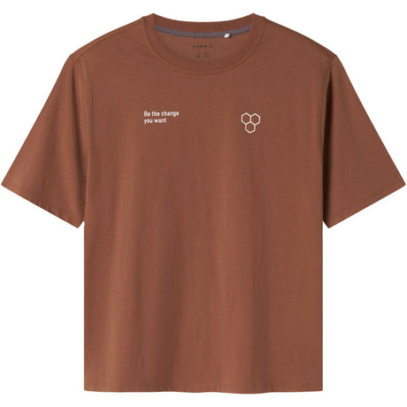 Name It Carob Brown Nkmoakley Ss Nreg Topp Bf