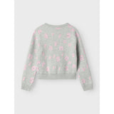 Name It Light Grey Melange Nmfoline Ls Stickad Bf