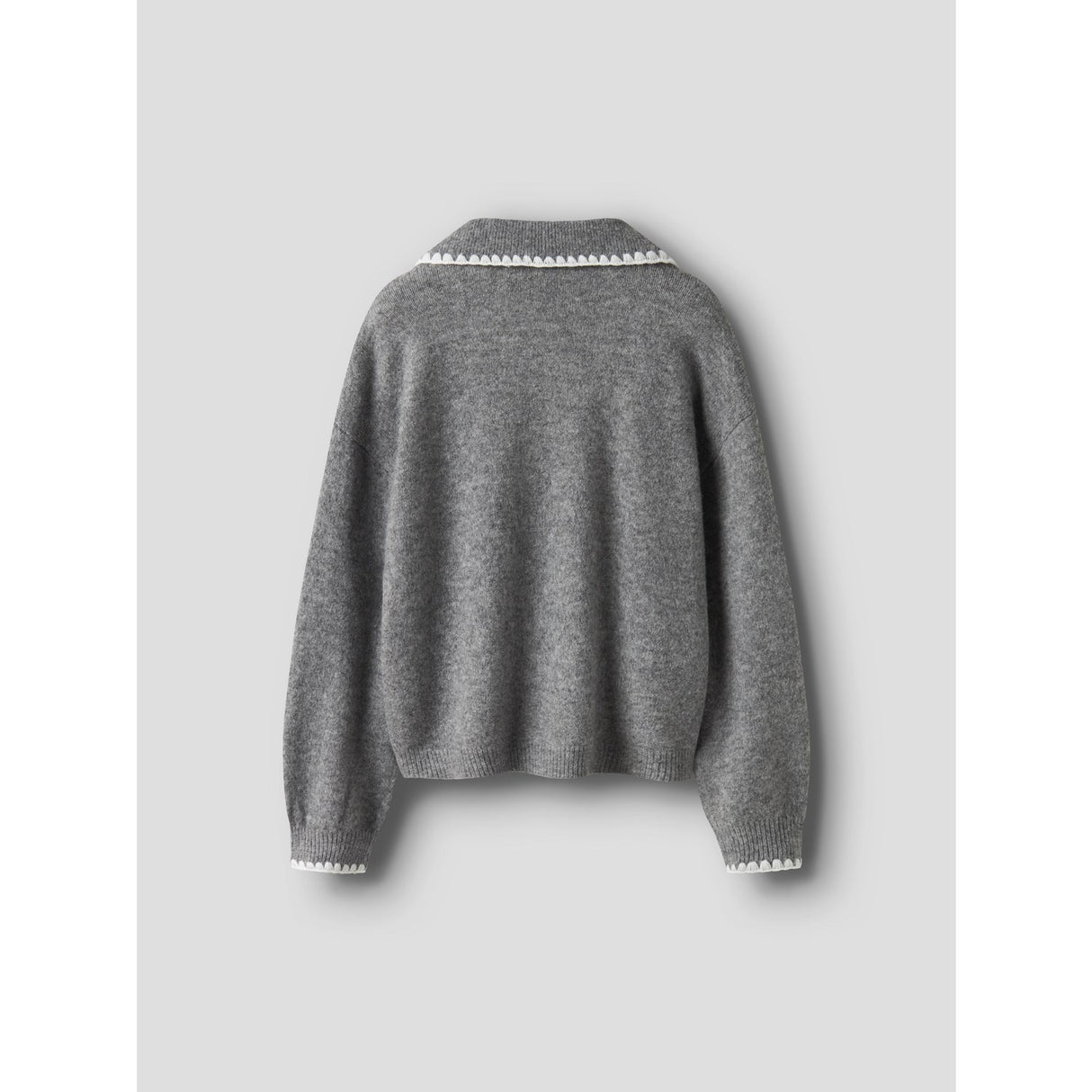 Name It Grey Melange Nkfrikasa Ls Stickad Pikétröja