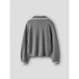 Name It Grey Melange Nkfrikasa Ls Stickad Pikétröja