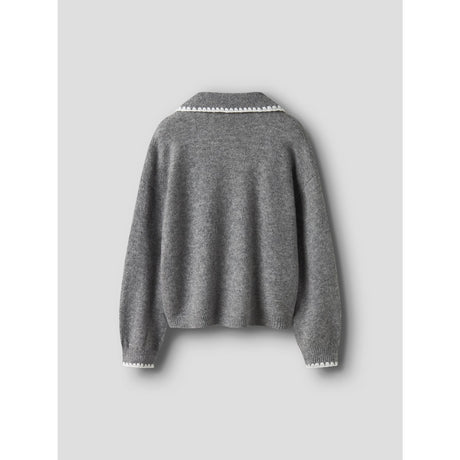 Name It Grey Melange Nkfrikasa Ls Stickad Pikétröja