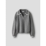 Name It Grey Melange Nkfrikasa Ls Stickad Pikétröja