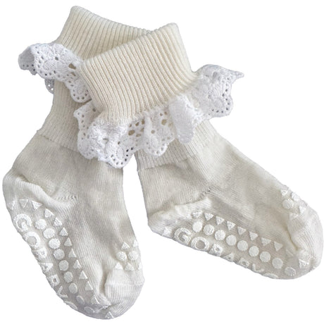 Gobabygo Snowflake Non-Slip Socks In Merino Ull Lace