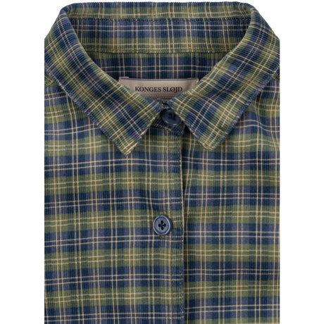 Konges Sløjd Laurel Blue Check Cara Ls Skjorta GOTS