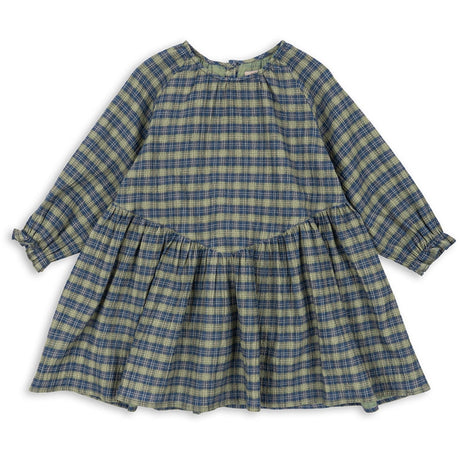 Konges Sløjd Laurel Blue Check Terre Klänning GOTS