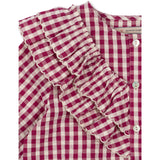 Konges Sløjd Sangria/Butter Check Kim Frill Blus GOTS