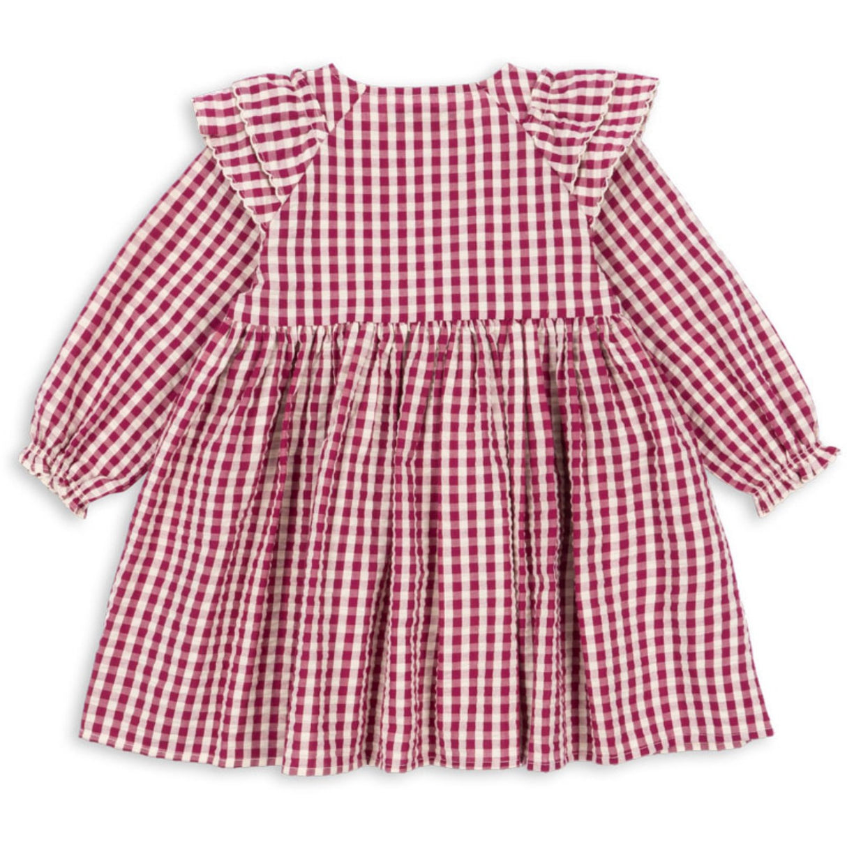 Konges Sløjd Sangria/Butter Check Kim Klänning GOTS