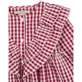 Konges Sløjd Sangria/Butter Check Kim Klänning GOTS