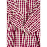 Konges Sløjd Sangria/Butter Check Kim Klänning GOTS