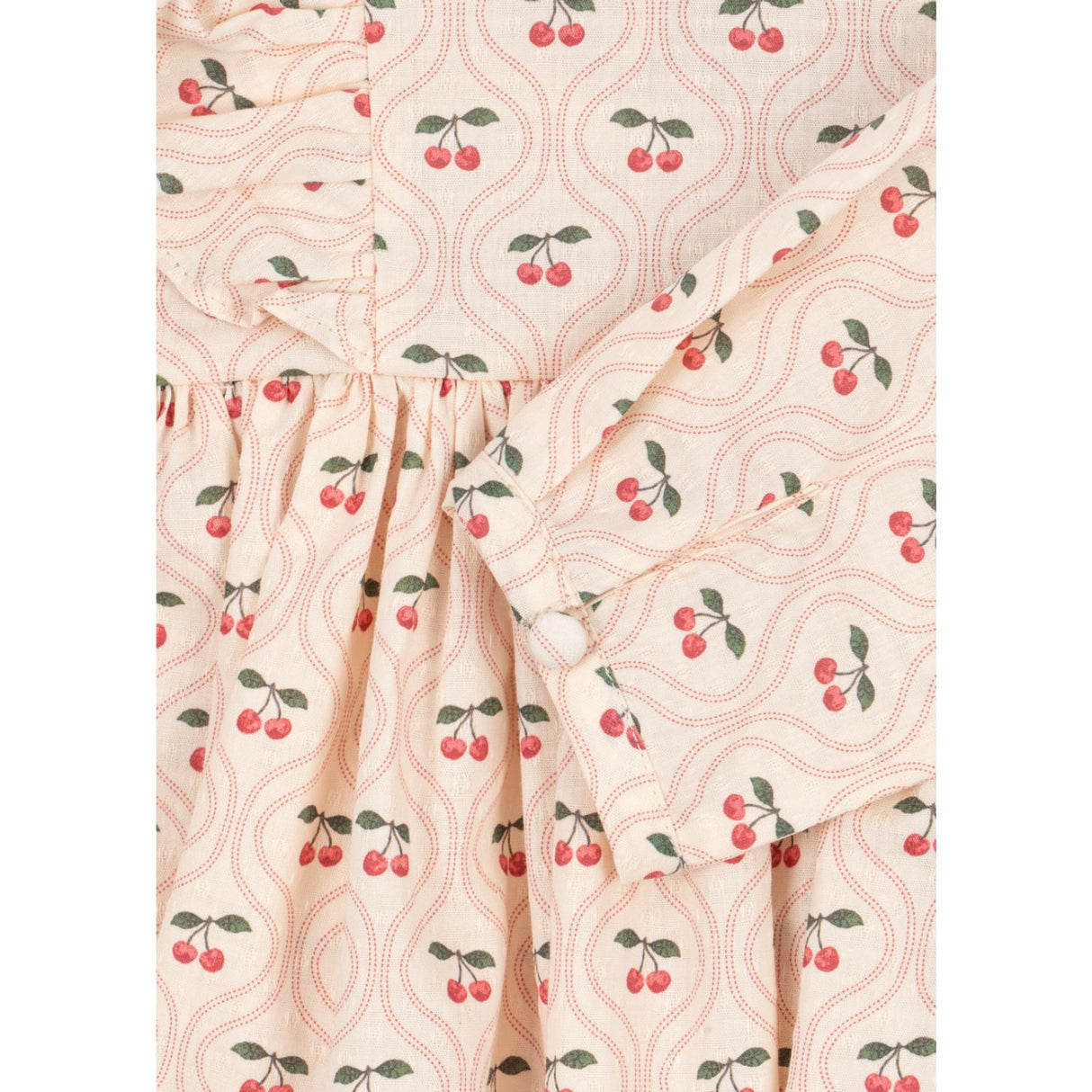 Konges Sløjd Cherry Pink Motif Cianna Ls Rosett Klänning GOTS