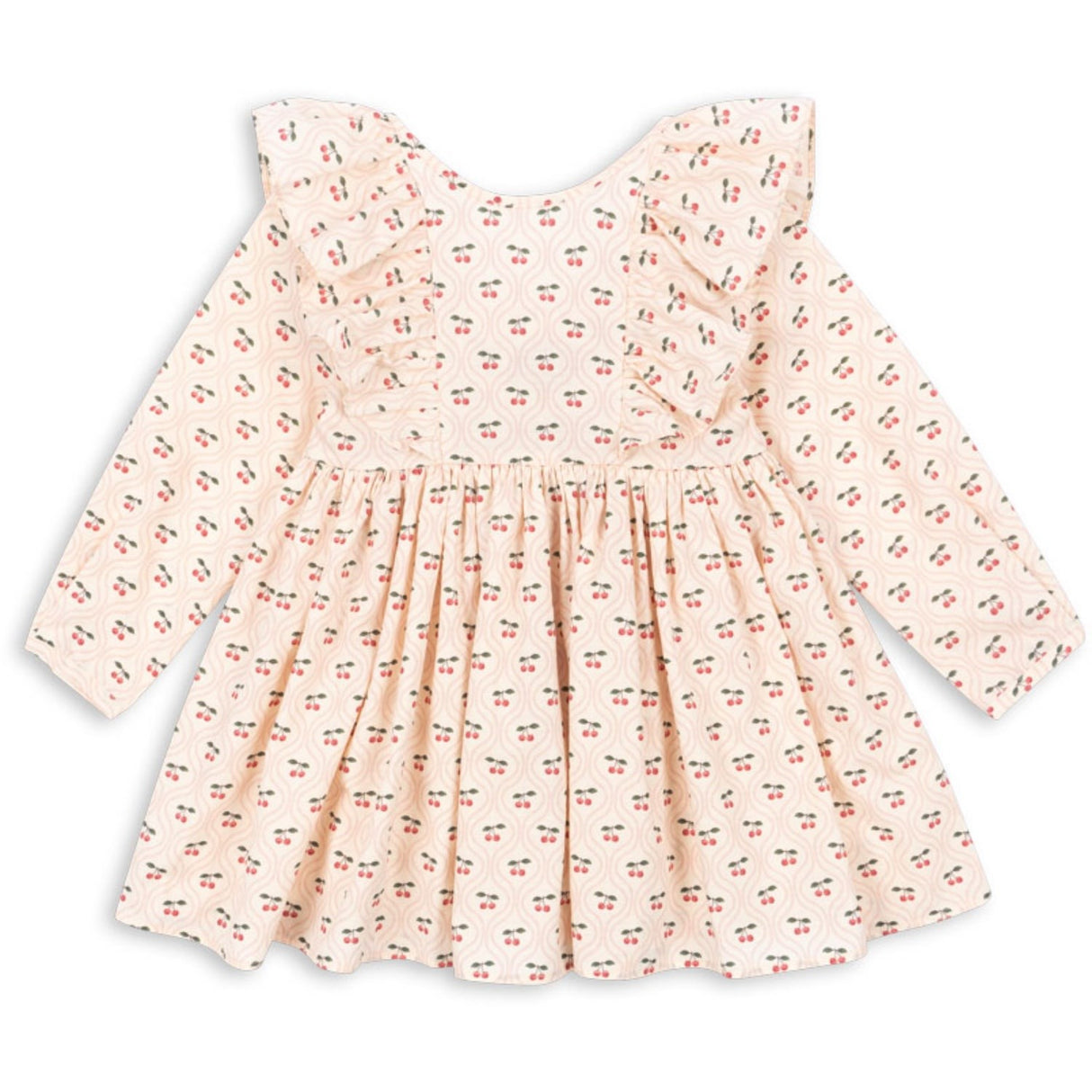 Konges Sløjd Cherry Pink Motif Cianna Ls Rosett Klänning GOTS