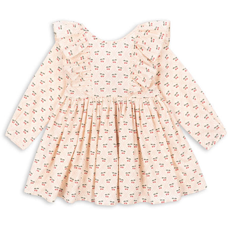 Konges Sløjd Cherry Pink Motif Cianna Ls Rosett Klänning GOTS