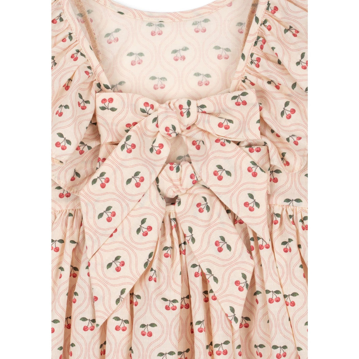 Konges Sløjd Cherry Pink Motif Cianna Ls Rosett Klänning GOTS