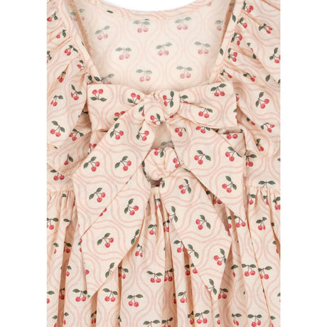 Konges Sløjd Cherry Pink Motif Cianna Ls Rosett Klänning GOTS