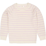 COPENHAGEN COLORS Cream/Lavender/Dusty Rose Combi Merino Classic Rib Blus